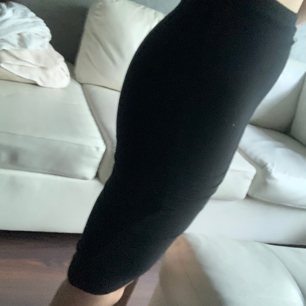 SEXY BLACK BODYCON SKIRT LOW SPLIT